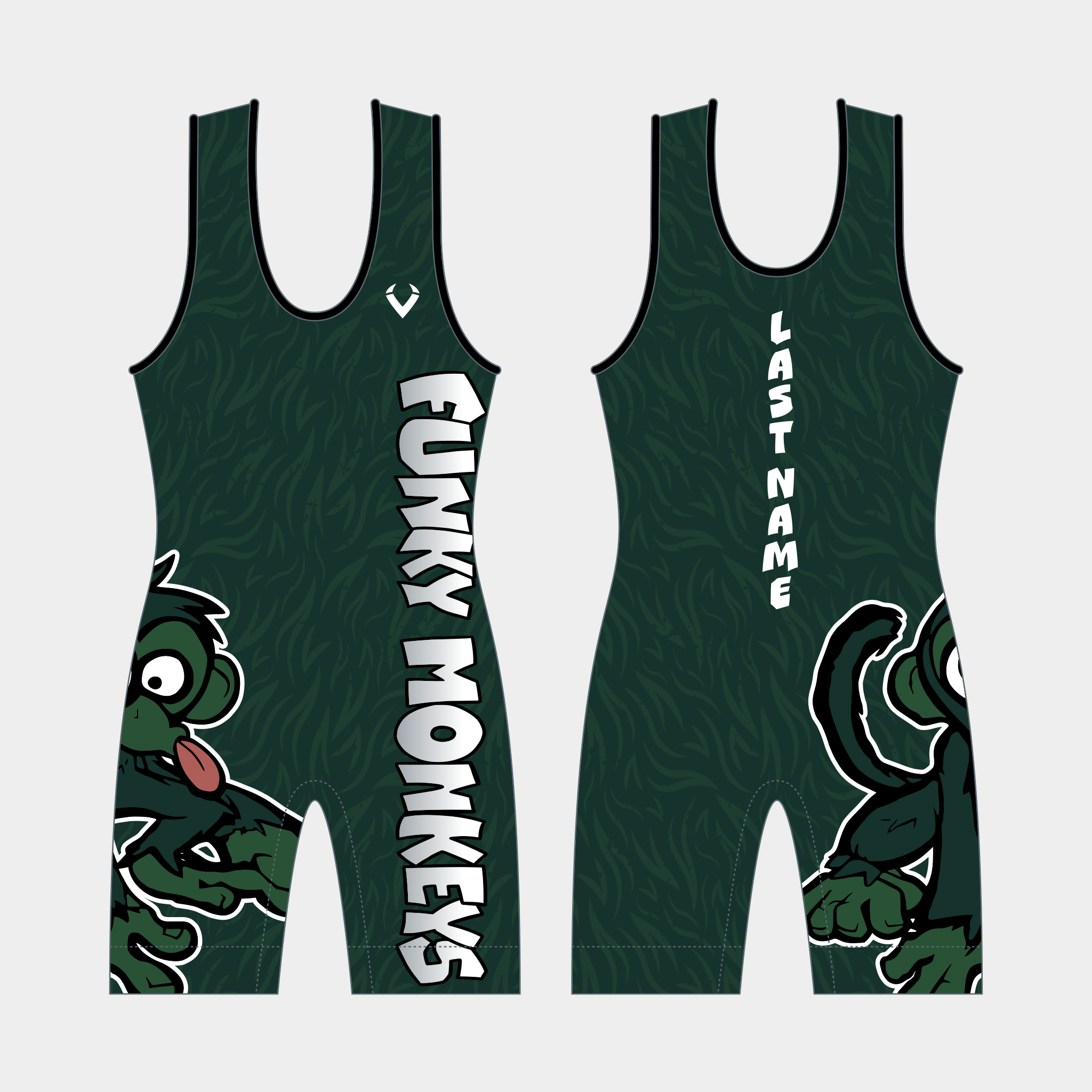 Funky Monkeys - Mens Standard Singlet (Green)