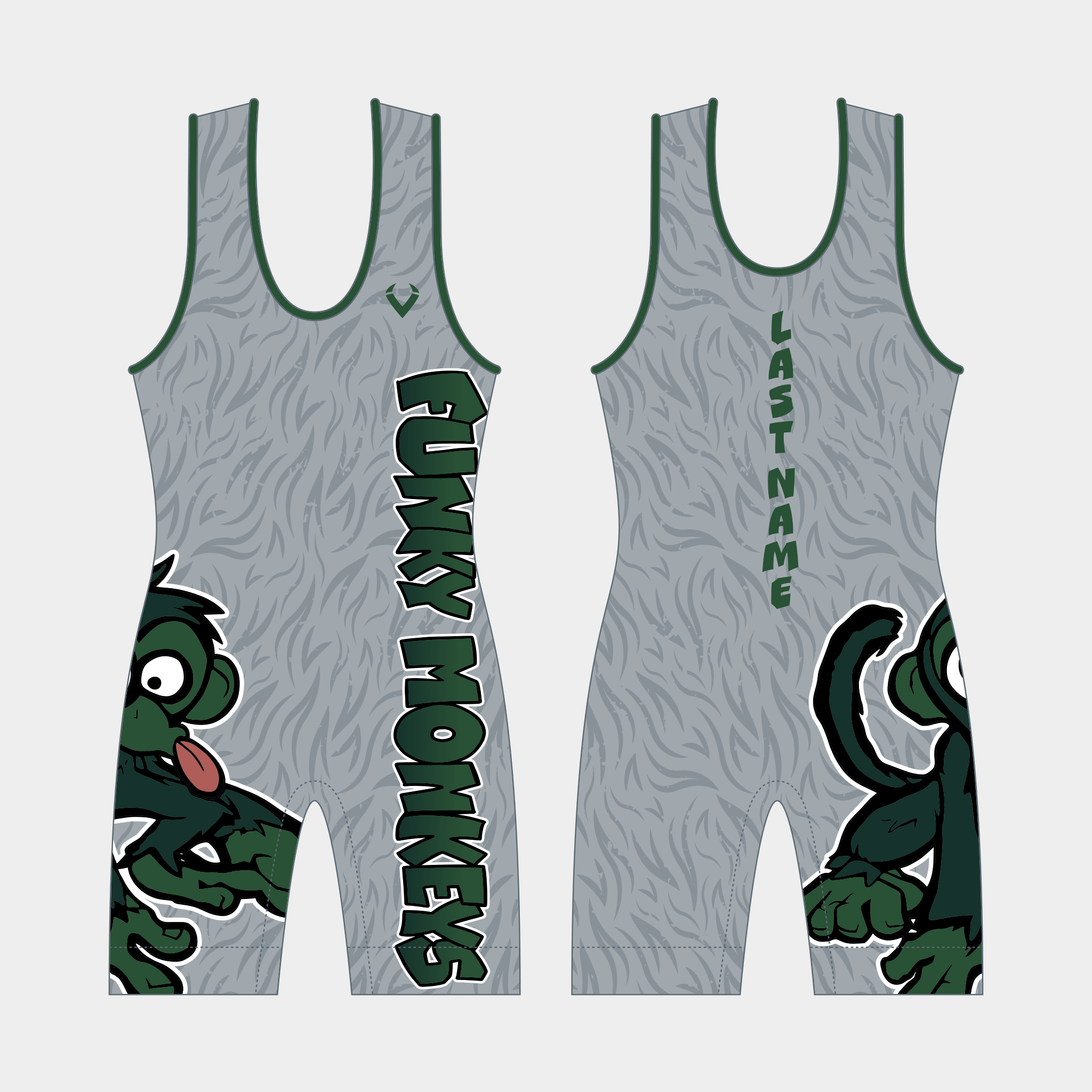 Funky Monkeys - Mens Standard Singlet (Grey)