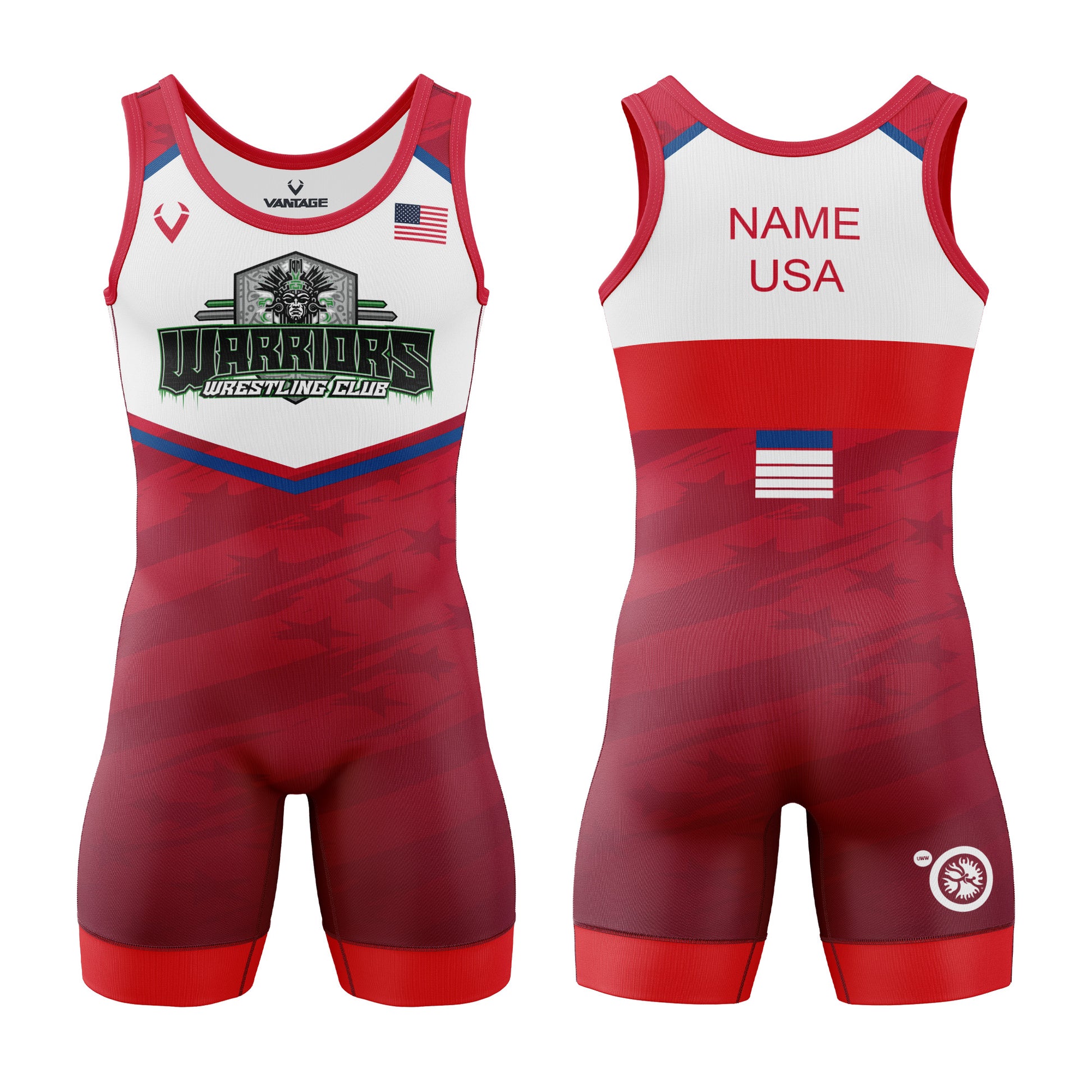 Warriors WC - Contender Singlet (Design 3 - Red)