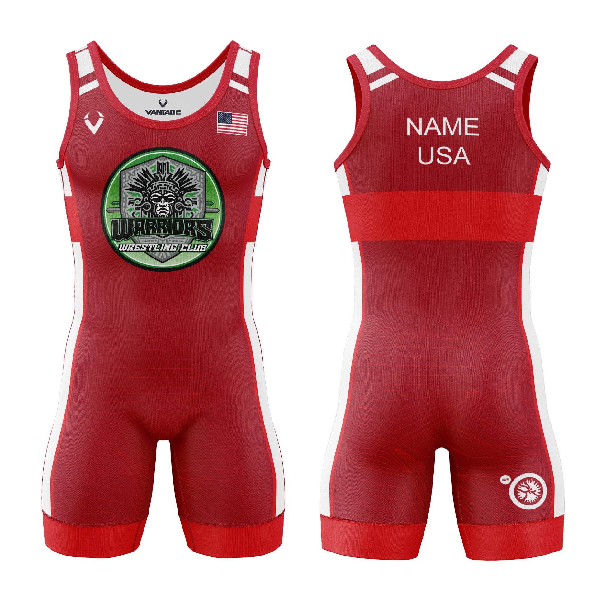 Warriors WC - Contender Singlet (Design 2 - Red)
