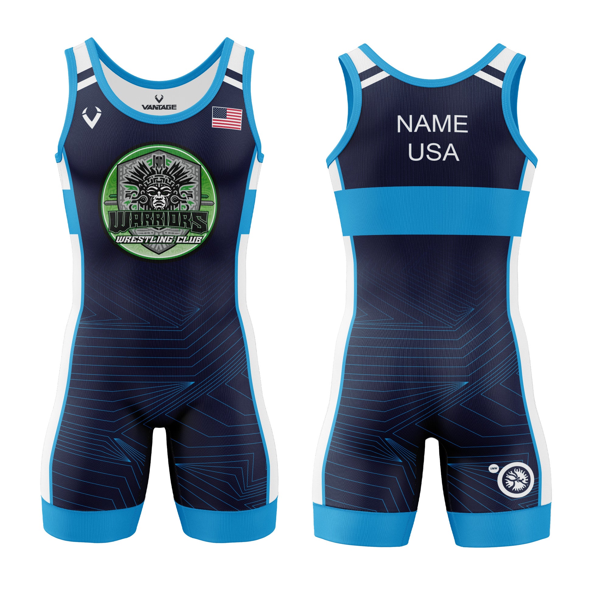 Warriors WC - Contender Singlet (Design 2 - Blue)