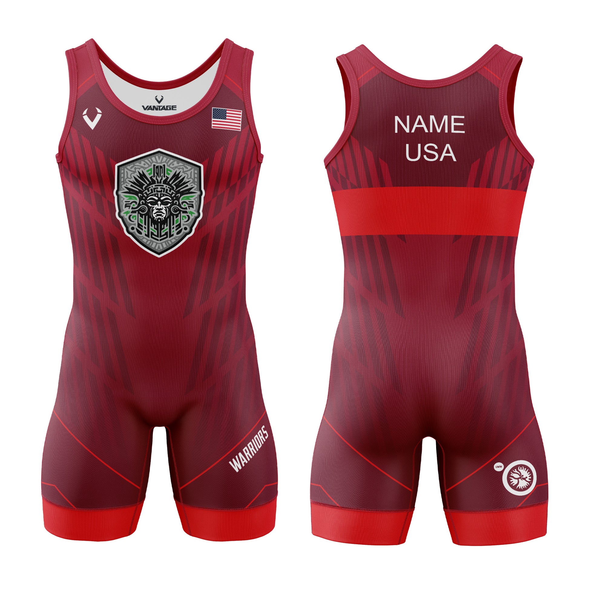 Warriors WC - Contender Singlet (Design 1 - Red)