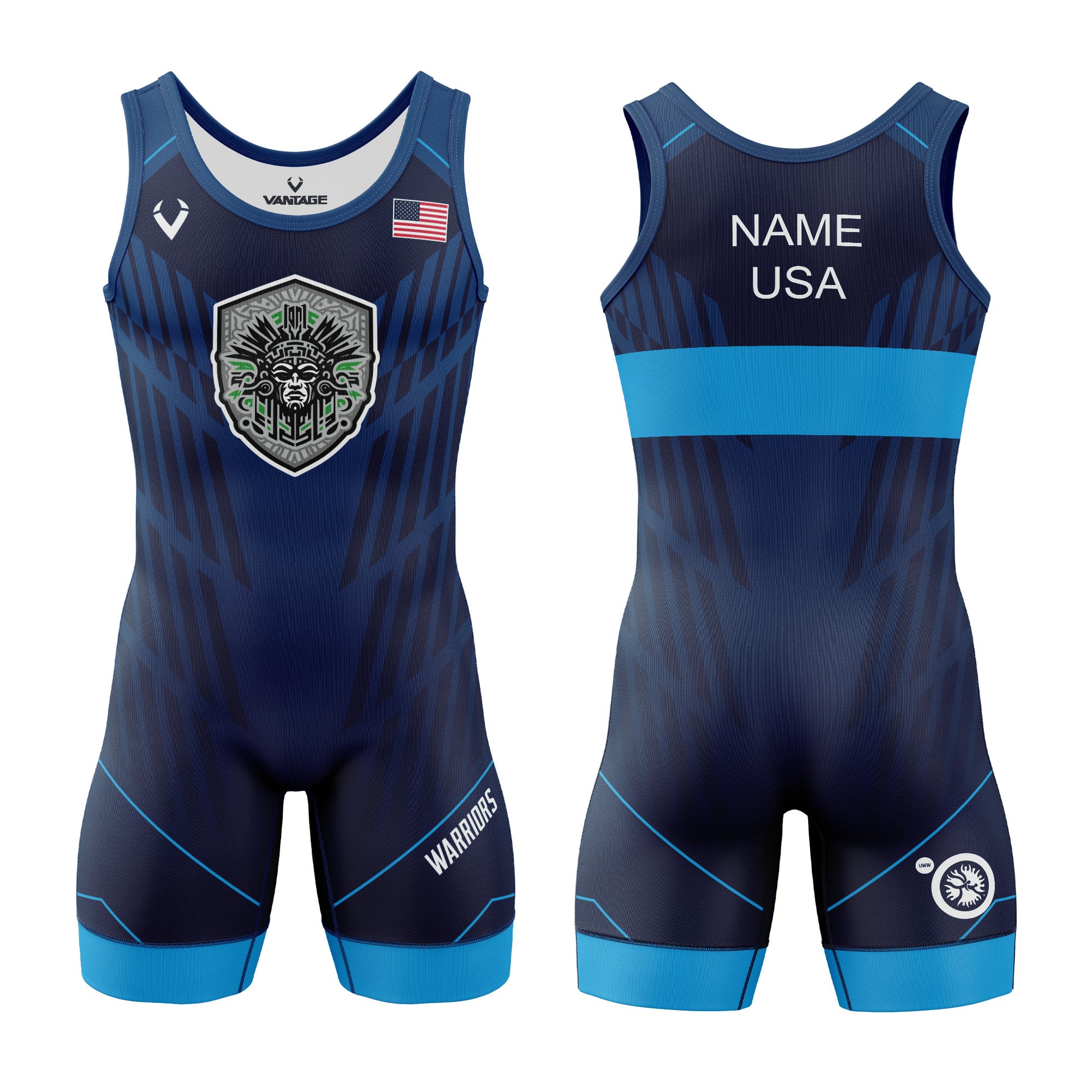 Warriors WC - Contender Singlet (Design 1 - Blue)