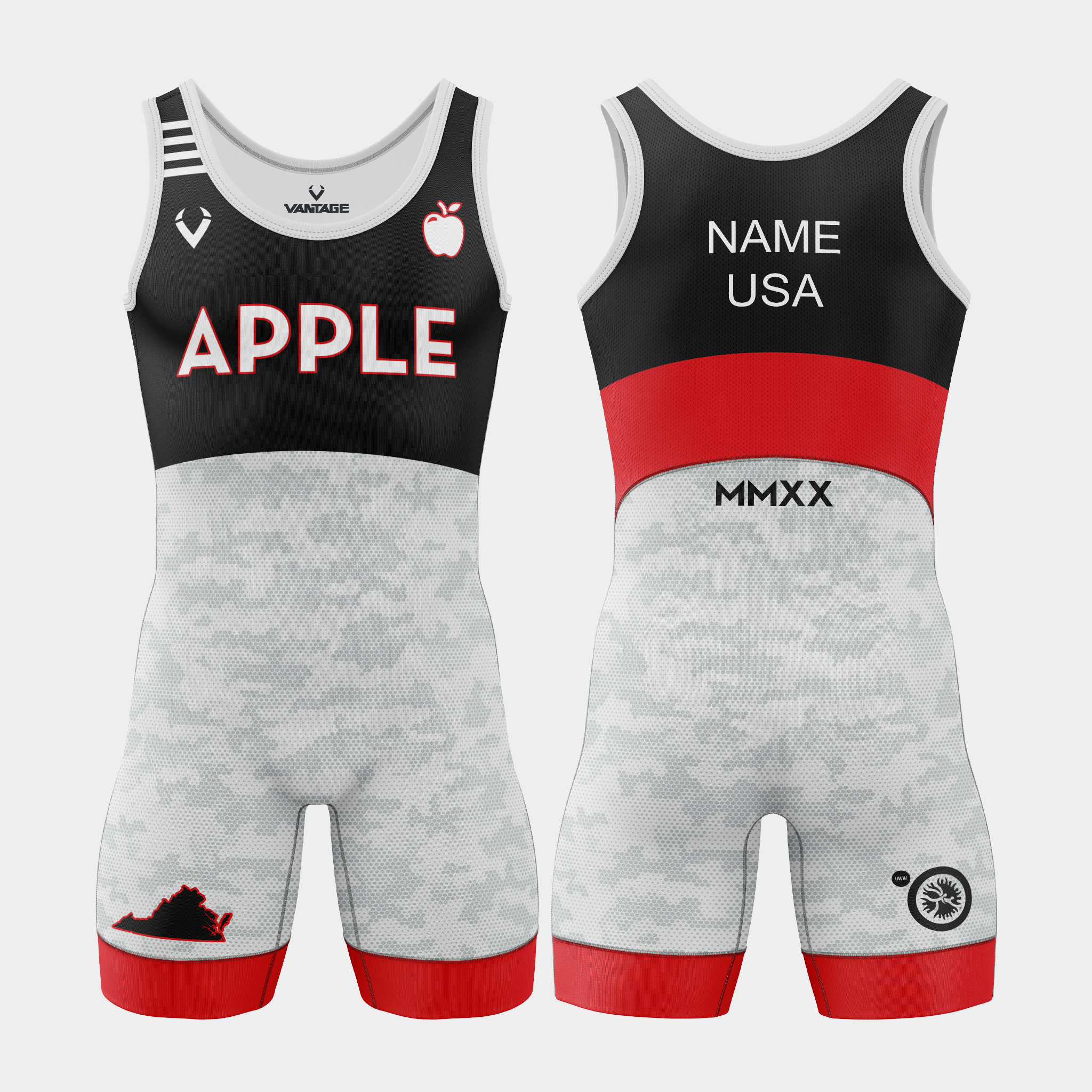 Apple Wrestling Academy - Xero Series Singlet (Red)