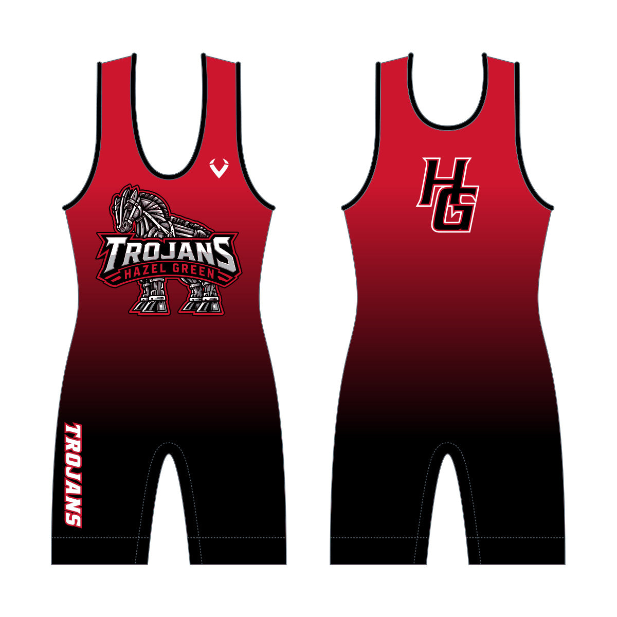 Hazel Green - Contender Singlet (Red/Black)
