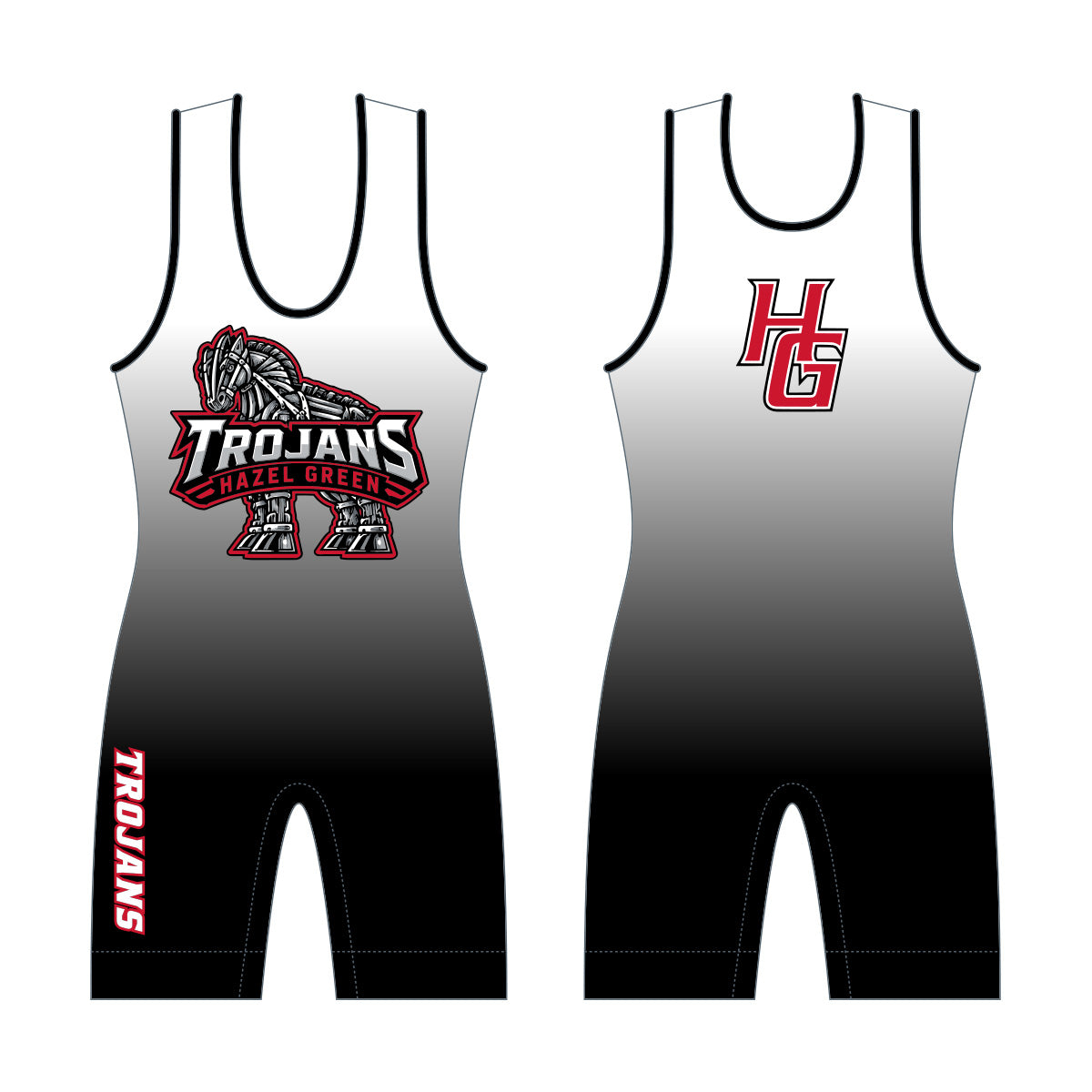 Hazel Green - Contender Singlet (White/Black)
