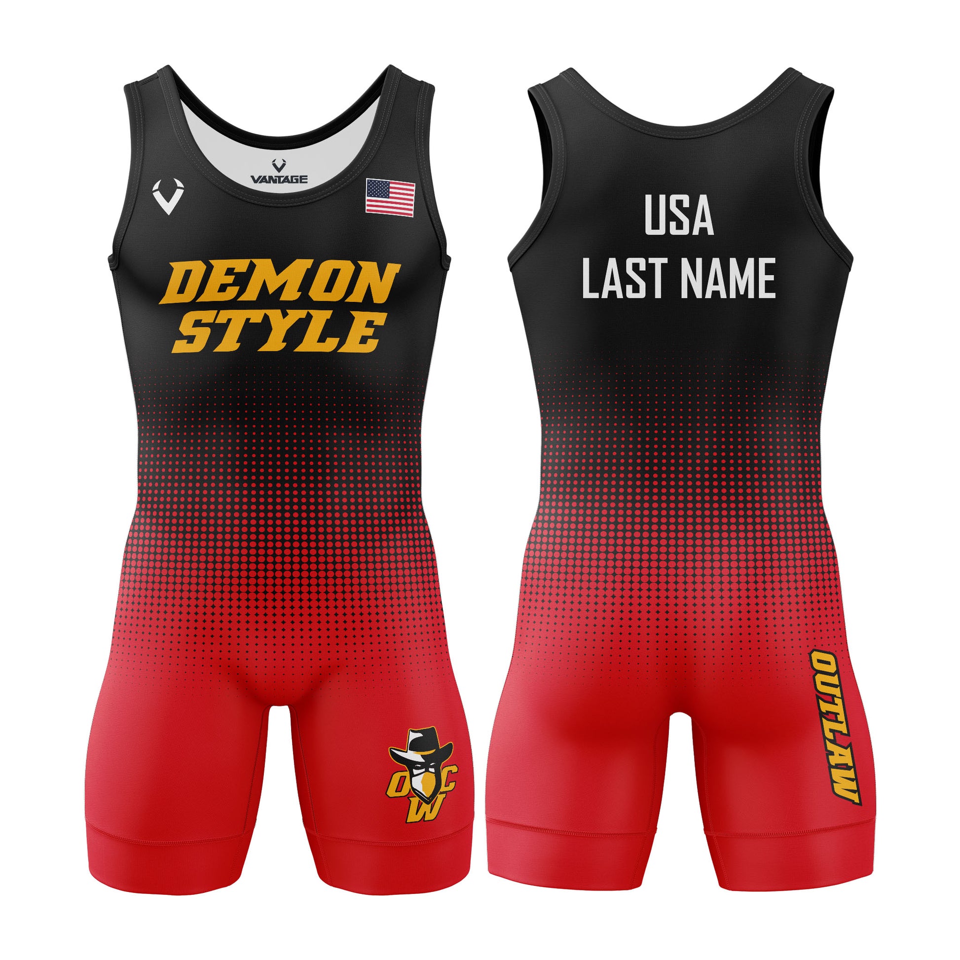 Outlaw WC (NC) - Contender Singlet (Demon Style - Red)