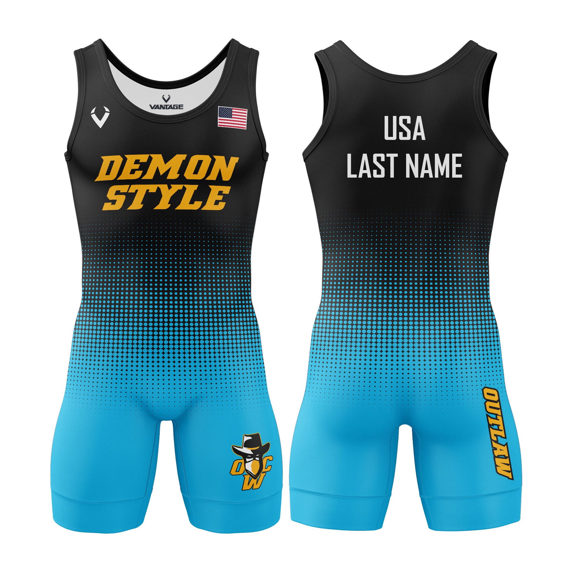 Outlaw WC (NC) - Contender Singlet (Demon Style - Blue)