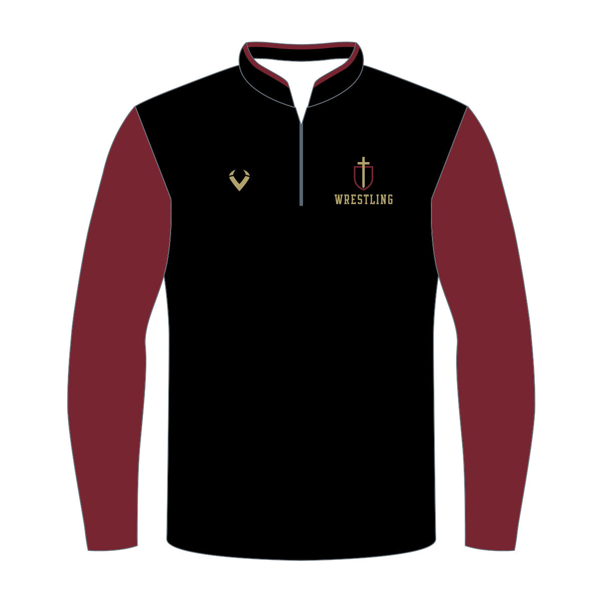 Providence - Contender 1/4 Zip Pullover (Black/Maroon)