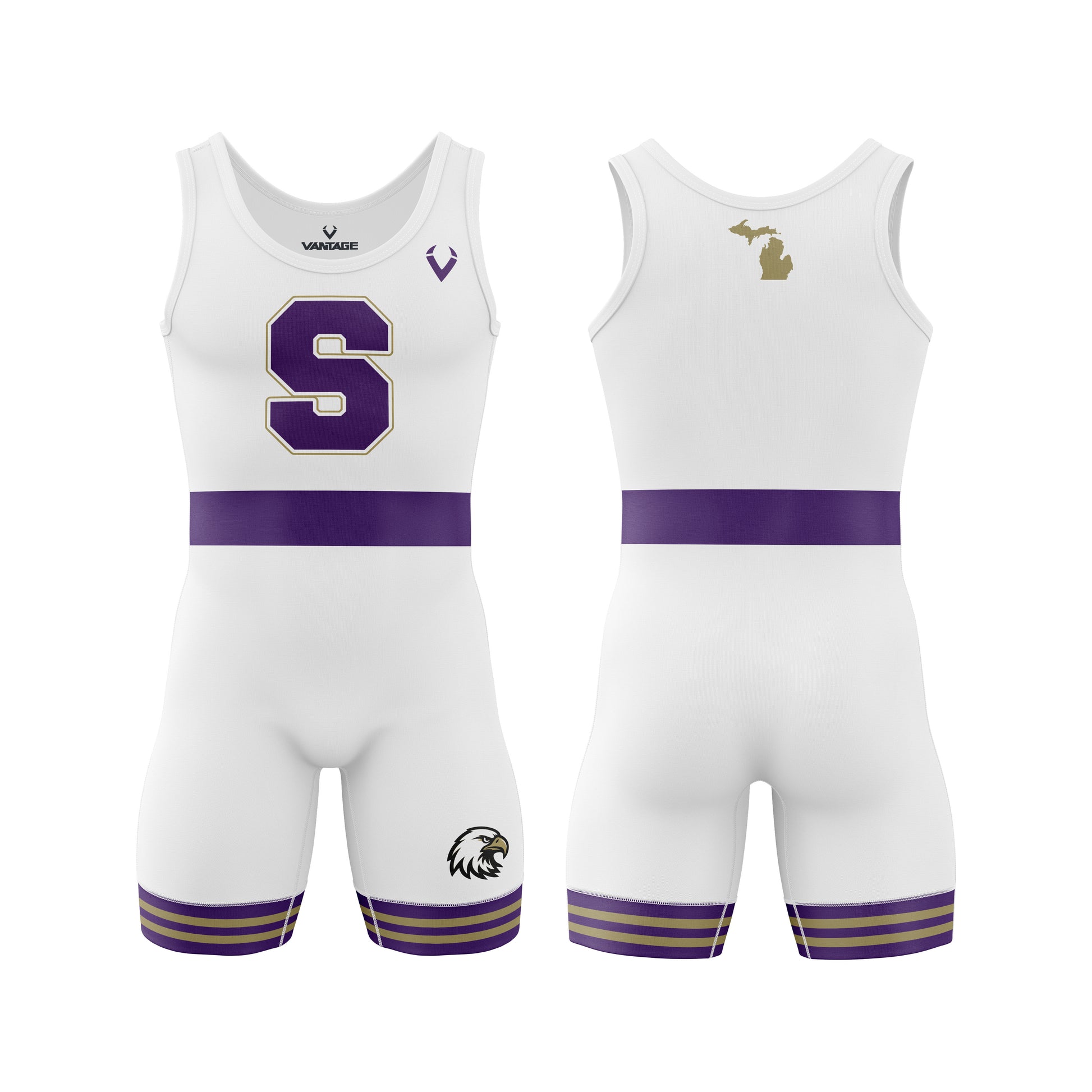 Schoolcraft - Contender Singlet (White)